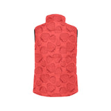 strawberry pattern red background Women's Padded Vest