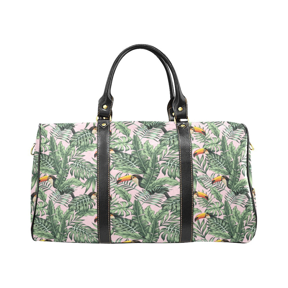 Toucan tropical green jungle palm pattern Travel Bag
