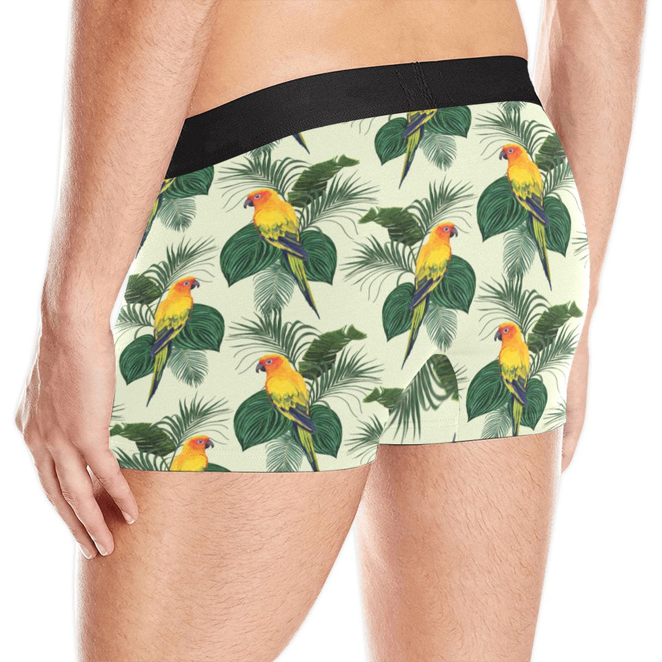 Beautiful parrot palm leaves pattern Men's All Over Print Boxer Briefs Men's Underwear