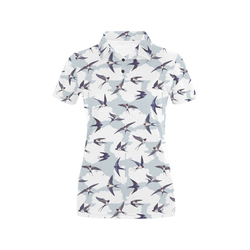 Swallow Pattern Print Design 05 Women's All Over Print Polo Shirt