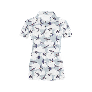 Swallow Pattern Print Design 05 Women's All Over Print Polo Shirt