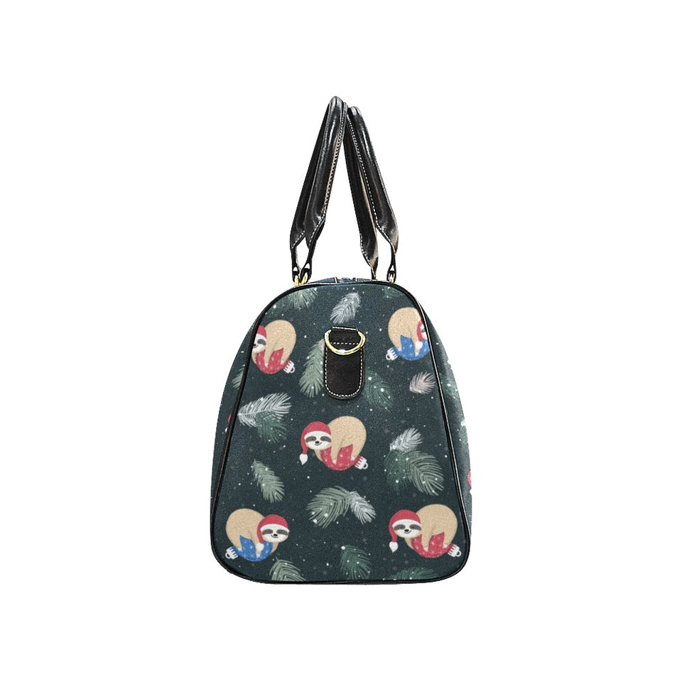 Cute sloths sleeping christmas ball santa hat patt Travel Bag