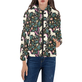 Unicorns forest background Women's Padded Hooded Jacket