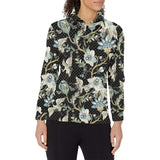 Japanese crane ornament elements Women's Long Sleeve Polo Shirt