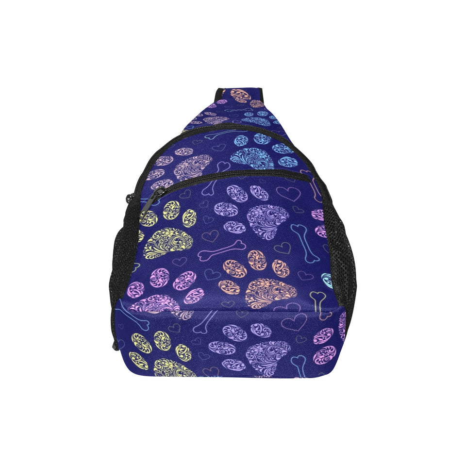 Dog Paws Pattern Print Design 02 All Over Print Chest Bag