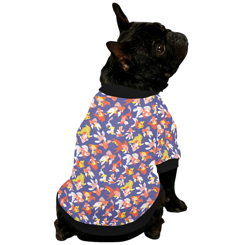Goldfish Pattern Print Design 04 All Over Print Pet Dog Round Neck Fuzzy Shirt