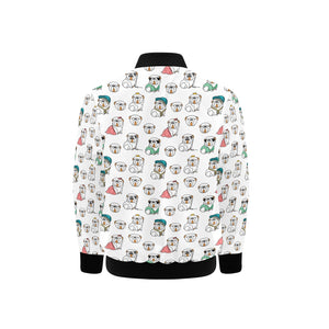 English Bulldog Pattern Print Design 03 Kids' Boys' Girls' Bomber Jacket