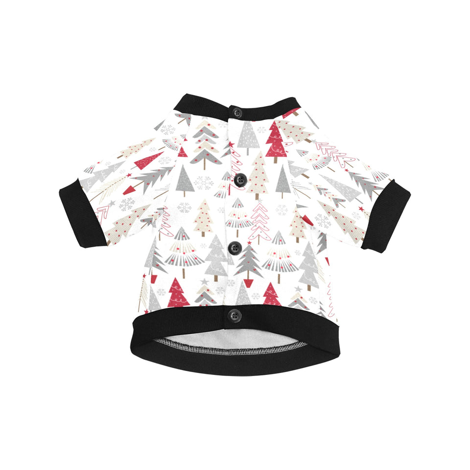 Cute Christmas tree pattern All Over Print Pet Dog Round Neck Fuzzy Shirt