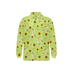 Snail Pattern Print Design 01 Men's Long Sleeve Polo Shirt