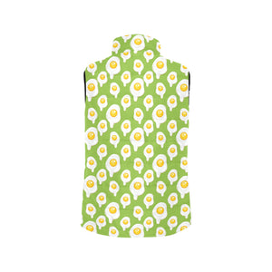 Fried Eggs Pattern Print Design 01 Women's Padded Vest