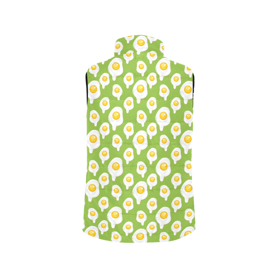 Fried Eggs Pattern Print Design 01 Women's Padded Vest
