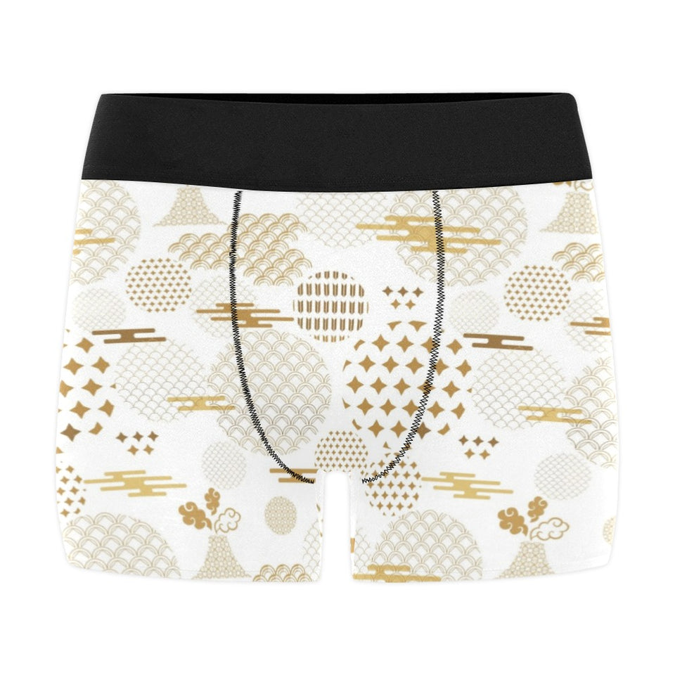 Beautiful gold japanese pattern Men's All Over Print Boxer Briefs Men's Underwear