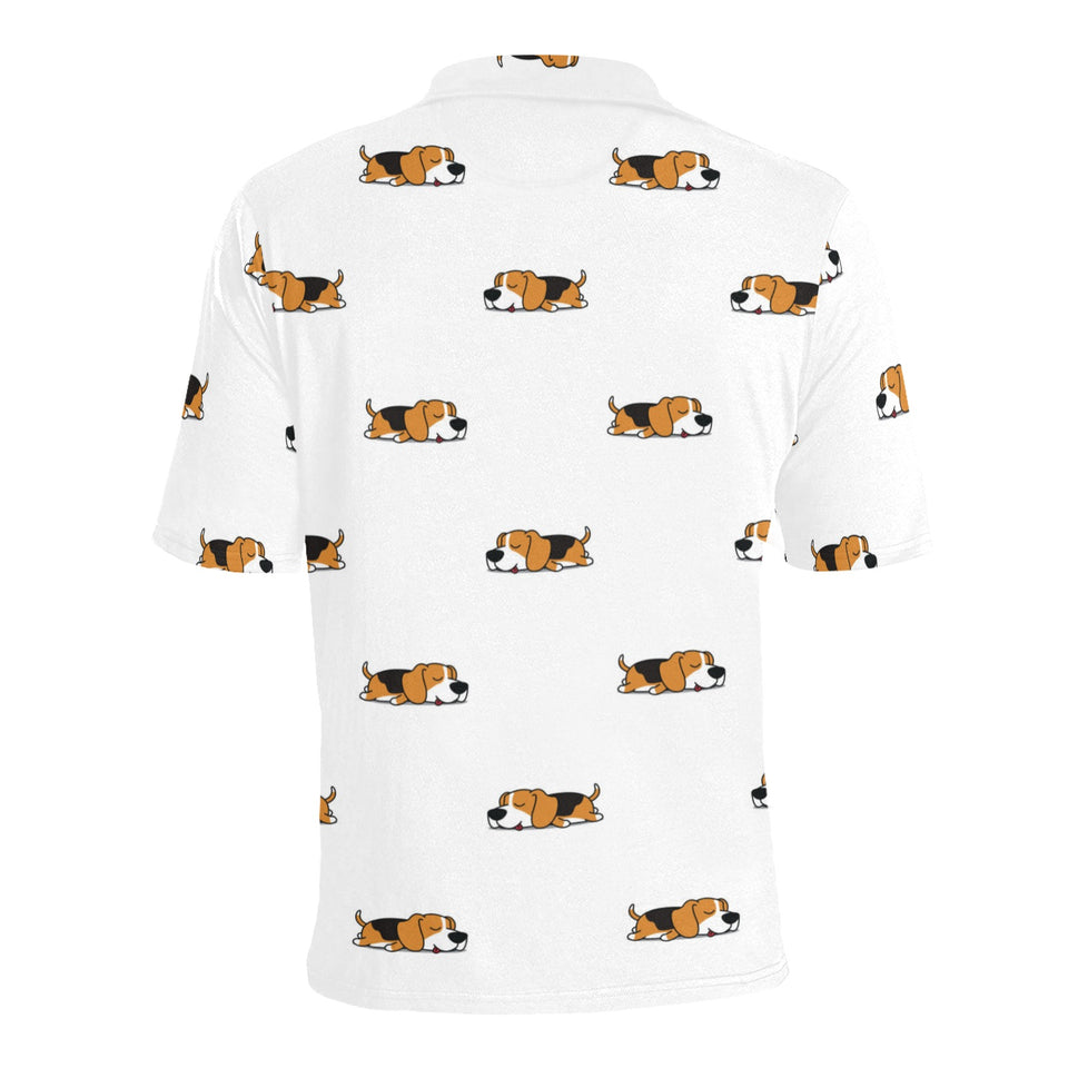 Cute beagle dog sleeping pattern Men's All Over Print Polo Shirt
