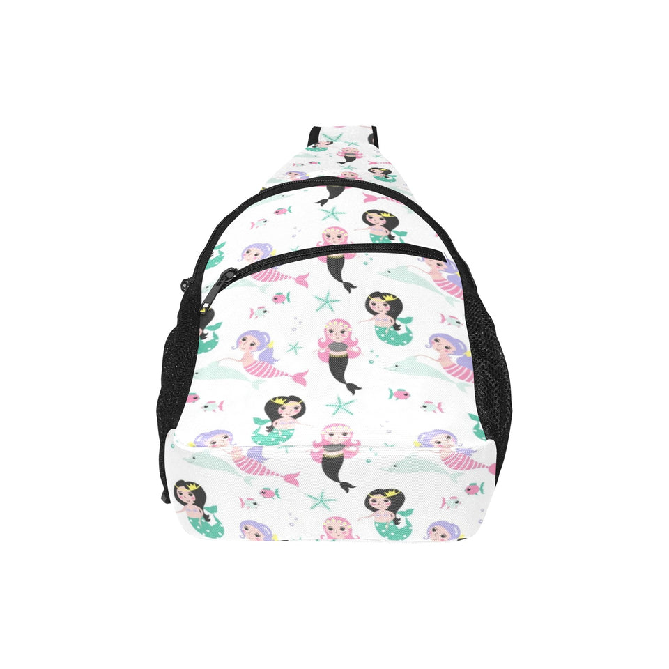 cute mermaid dolphin fish starfish pattern All Over Print Chest Bag