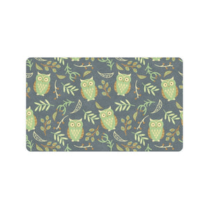 Cute owls leaves pattern Doormat