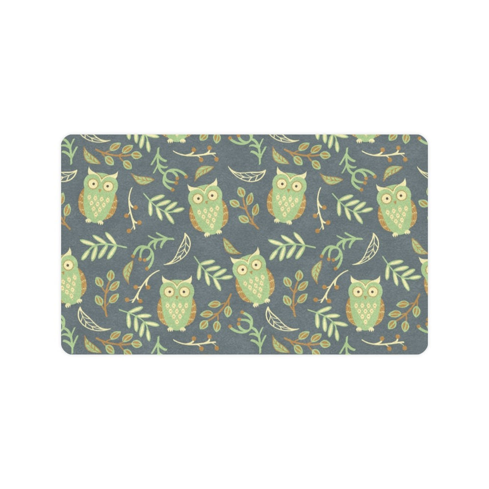 Cute owls leaves pattern Doormat