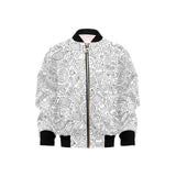 Cartoon hand drawn ice cream black white Kids' Boys' Girls' Bomber Jacket