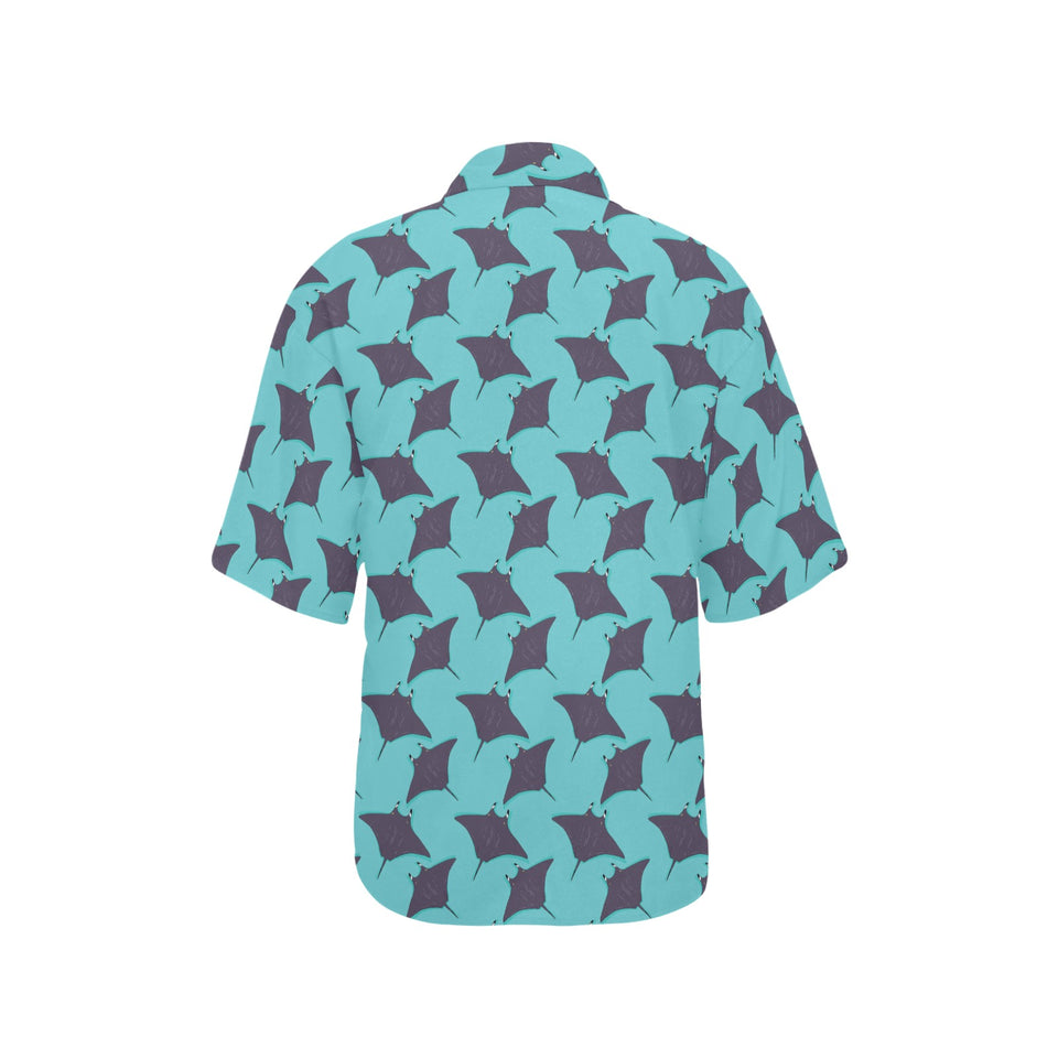 Stingray Pattern Print Design 02 Women's All Over Print Hawaiian Shirt