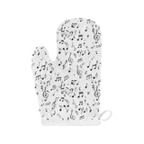 Music Notes Pattern Print Design 04 Heat Resistant Oven Mitts