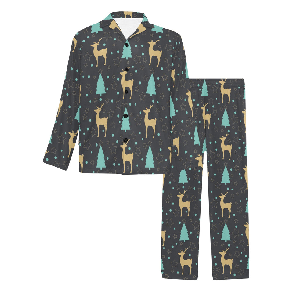 Deers star tree pattern Men's Long Pajama Set