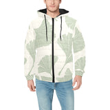 Ginkgo leaves pattern Men's Padded Hooded Jacket