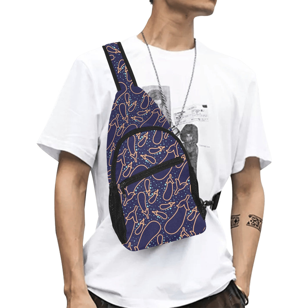 Eggplant Pattern Print Design 04 All Over Print Chest Bag