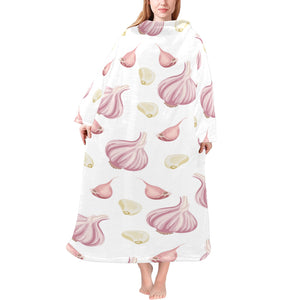Garlic pattern Blanket Robe with Sleeves