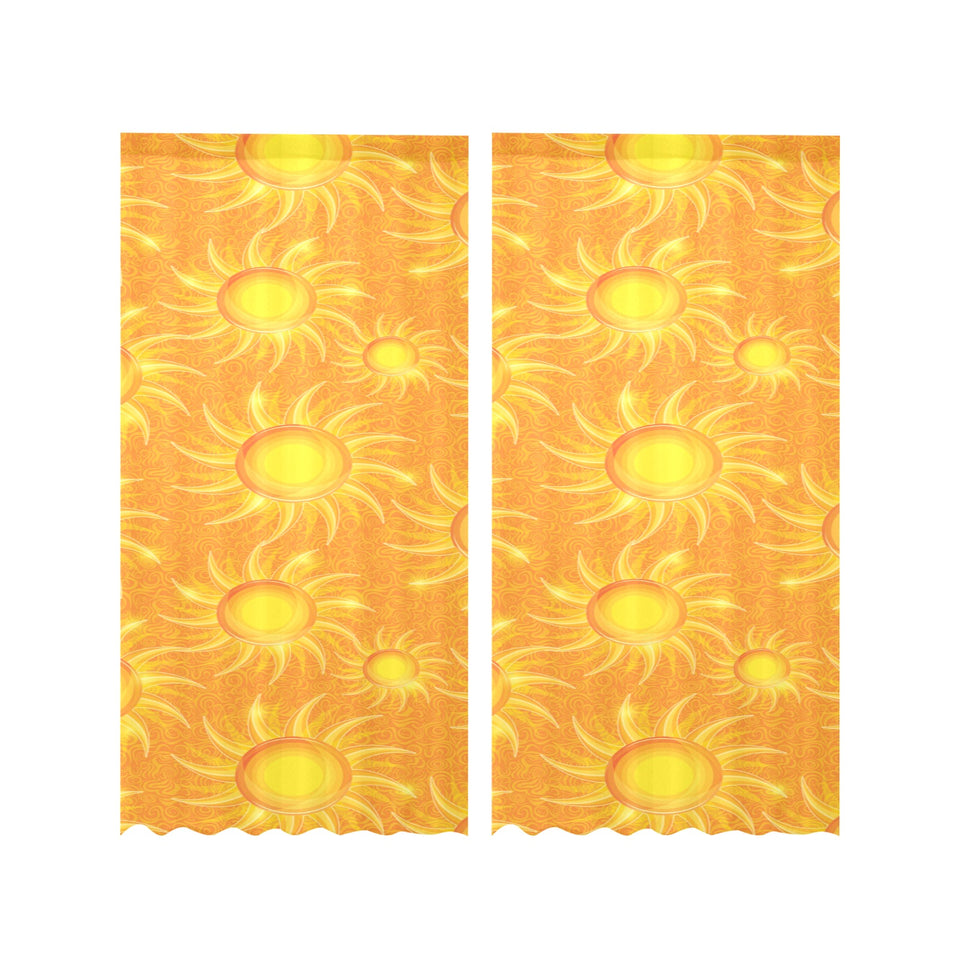Sun orange background Gauze Curtain