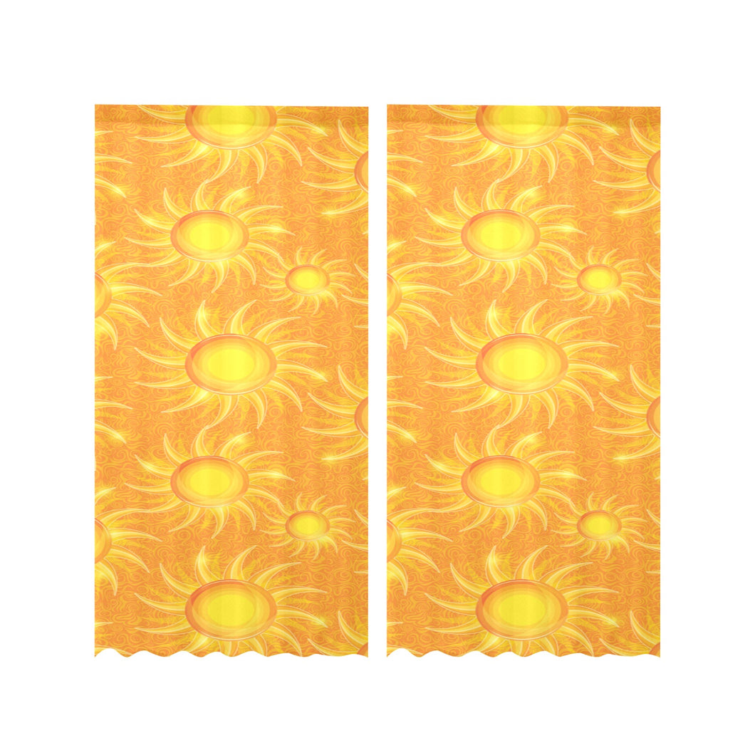 Sun orange background Gauze Curtain