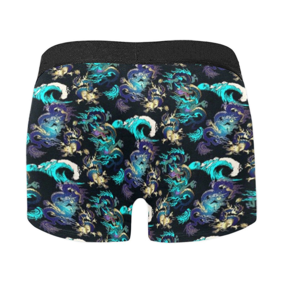 Dragon sea wave pattern Men's All Over Print Boxer Briefs Men's Underwear