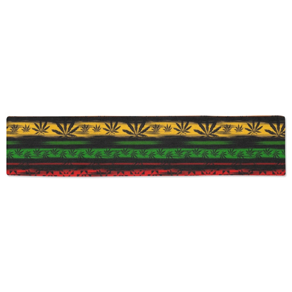Canabis Marijuana Weed Pattern Print Design 04 Table Runner