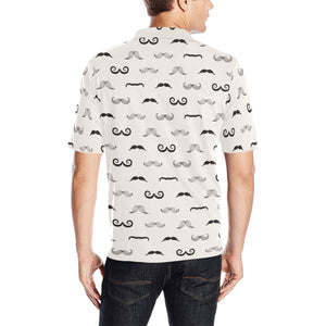 Mustache Beard Pattern Print Design 05 Men's All Over Print Polo Shirt