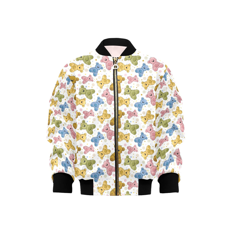 Teddy Bear Pattern Print Design 01 Kids' Boys' Girls' Bomber Jacket