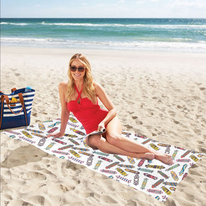 Skate Board Pattern Print Design 05 Beach Towel