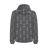 Engine Piston Black Background Pattern Design 02 Men's Padded Hooded Jacket