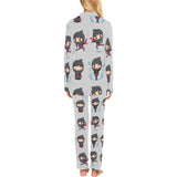 Cute ninja pattern Women's Long Pajama Set