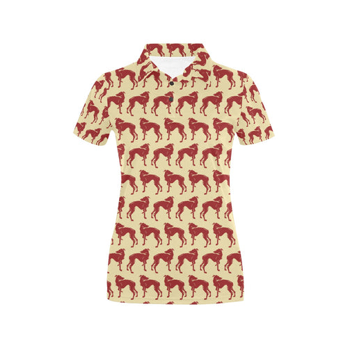 Greyhound Pattern Print Design 04 Women's All Over Print Polo Shirt