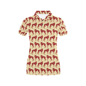 Greyhound Pattern Print Design 04 Women's All Over Print Polo Shirt