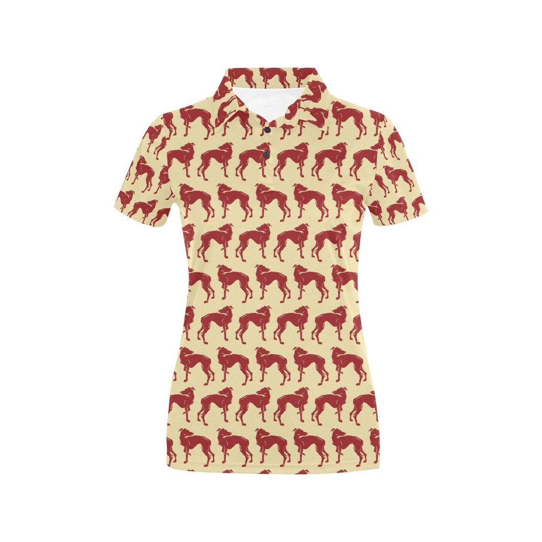 Greyhound Pattern Print Design 04 Women's All Over Print Polo Shirt