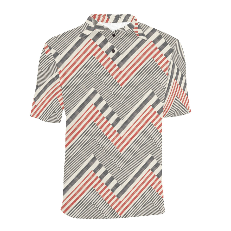 zigzag chevron striped pattern Men's All Over Print Polo Shirt