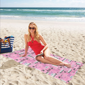 Piano Pattern Print Design 01 Beach Towel