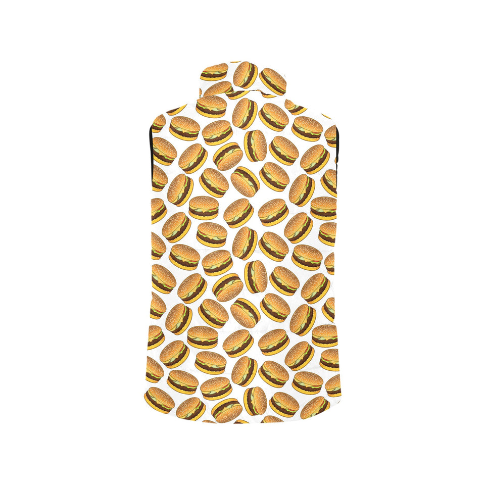 Hamburger Pattern Print Design 03 Women's Padded Vest