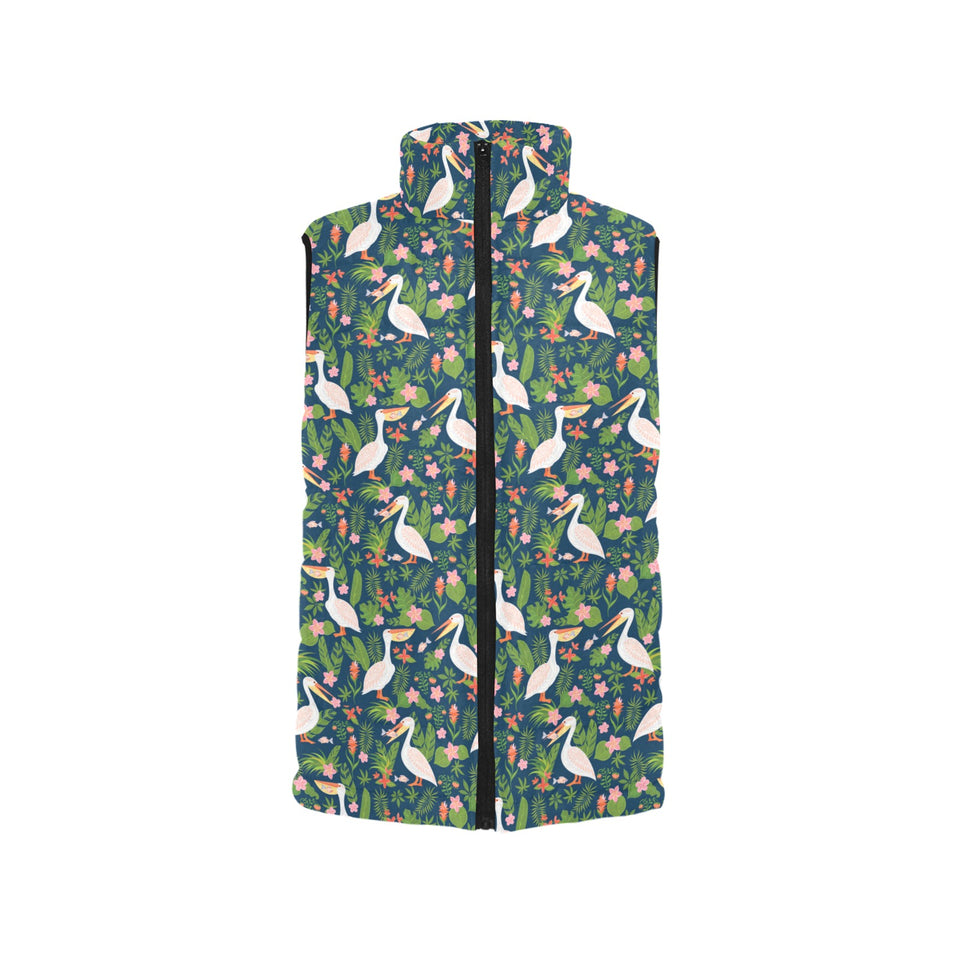 Pelican Pattern Print Design 05 Women's Padded Vest