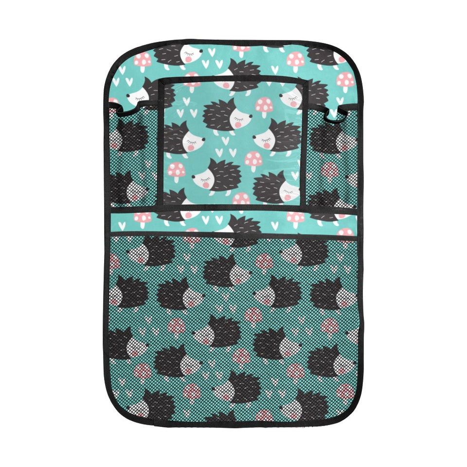 Hedgehog Pattern Print Design 03 Car Seat Back Organizer