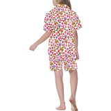 Squirrel Pattern Print Design 02 Kids' Boys' Girls' V-Neck Short Pajama Set