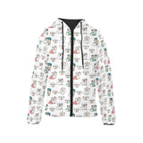 English Bulldog Pattern Print Design 03 Women's Padded Hooded Jacket