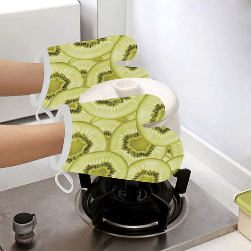Sliced kiwi pattern Heat Resistant Oven Mitts