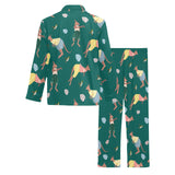 Kangaroo leaves pattern Men's Long Pajama Set