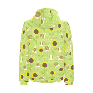 Snail Pattern Print Design 01 Men's Padded Hooded Jacket