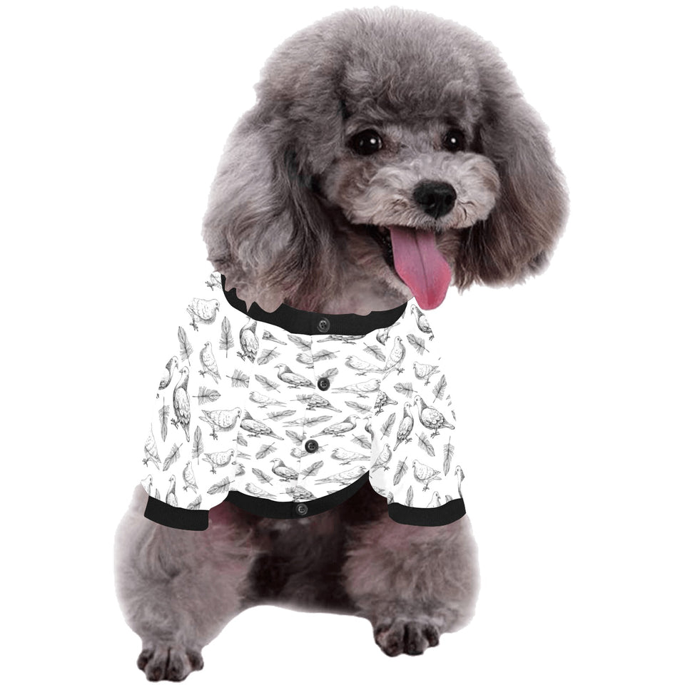 Pigeon Pattern Print Design 05 All Over Print Pet Dog Round Neck Fuzzy Shirt